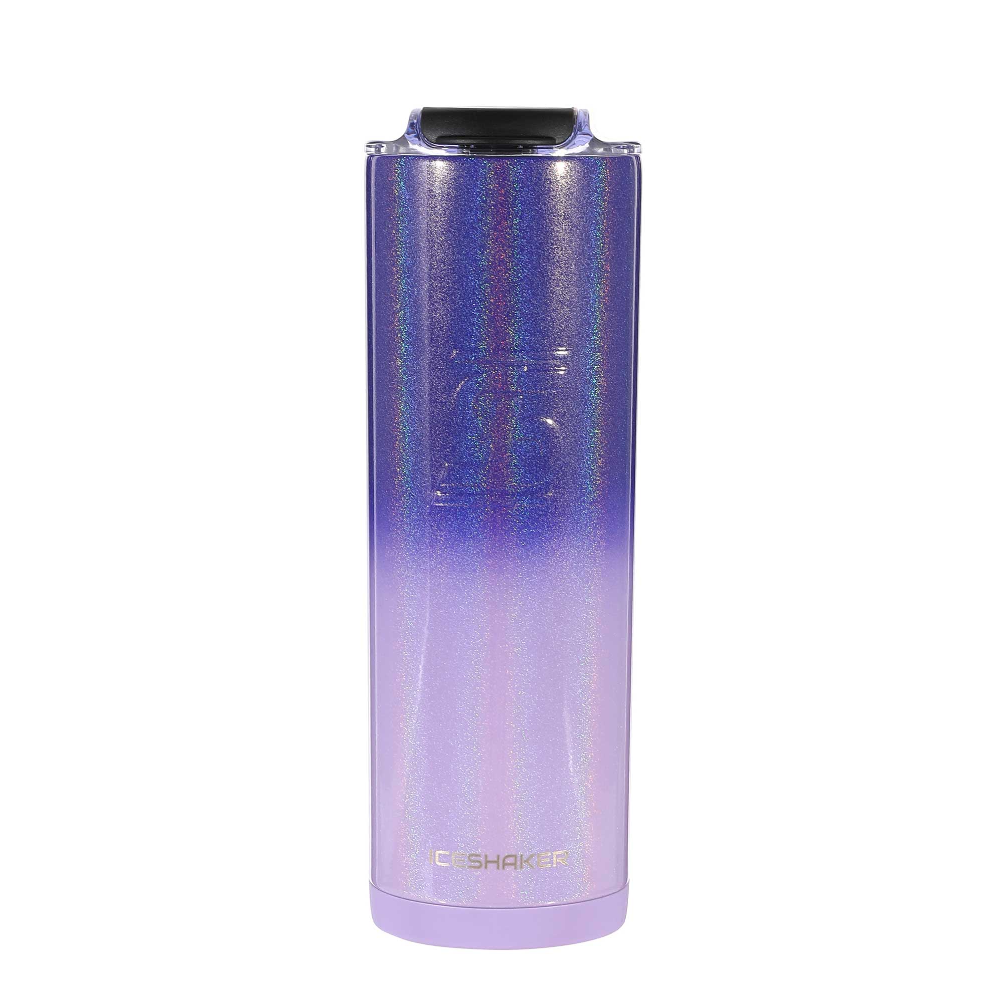 Ice Shaker Double Walled Vacuum Insulated, Skinny Protein Shaker Bottle, Purple & Teal, 20 oz., Size: 20 fl oz