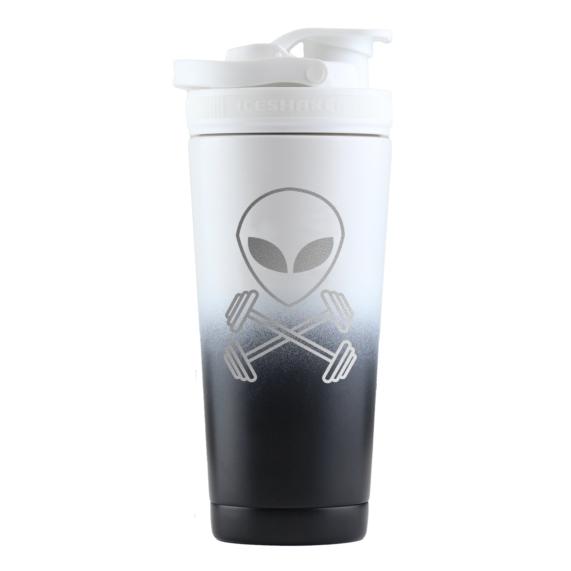 26oz Ice Shaker - White Black Ombre