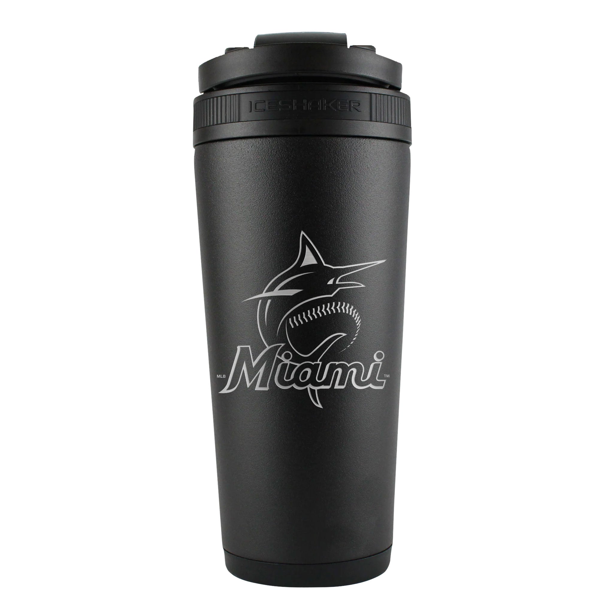 Officially Licensed Miami Marlins 26oz Ice Shaker - Black