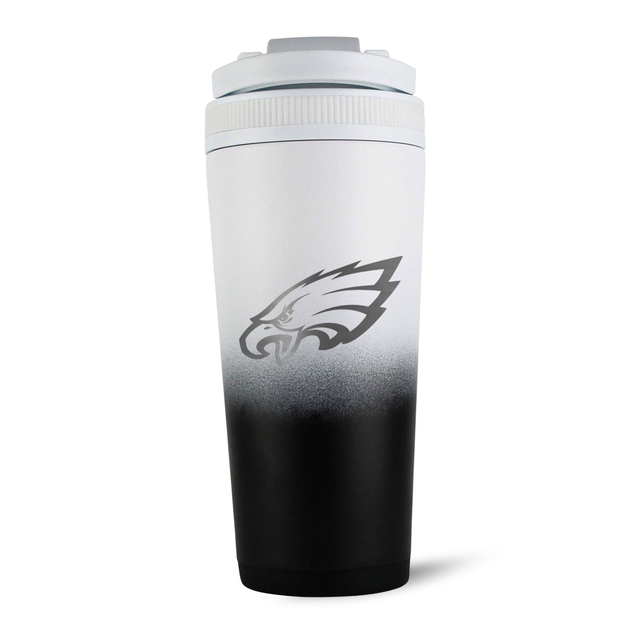 Officially Licensed Philadelphia Eagles 26oz Ice Shaker - Black White Ombre