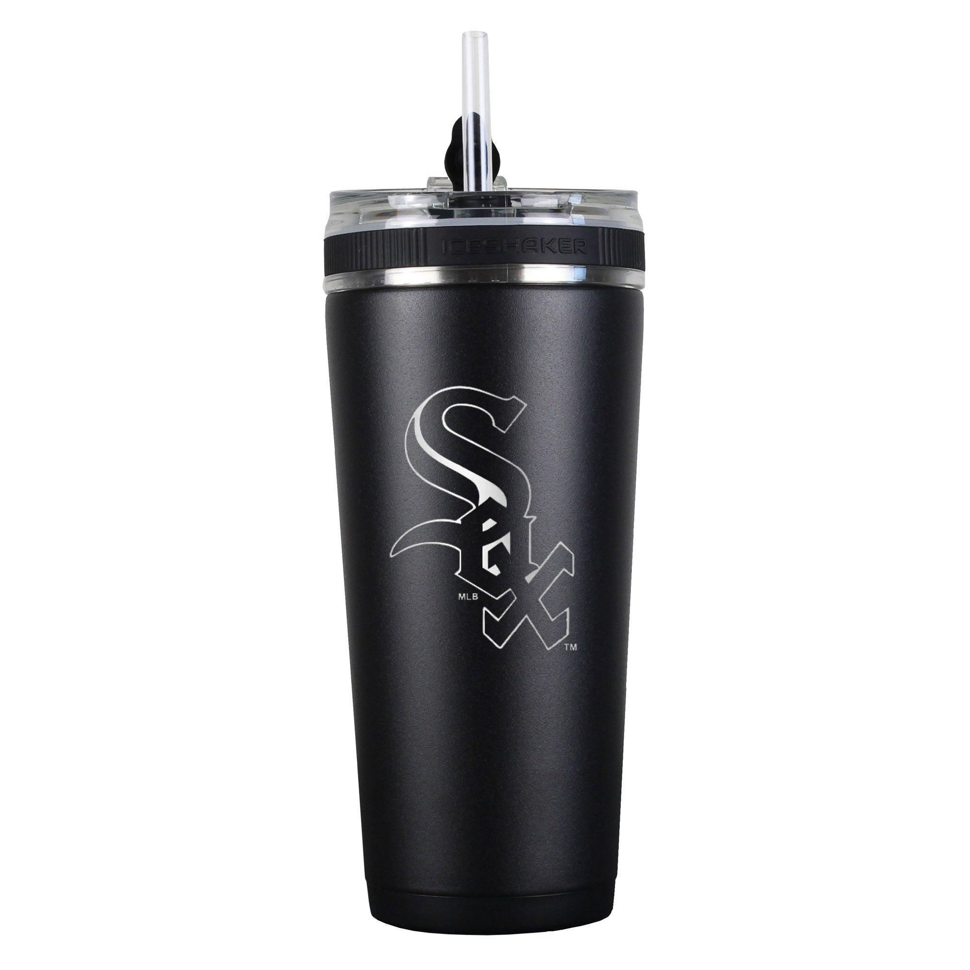 Officially Licensed Chicago White Sox (Inverted Logo) 26oz Flex Bottle  - Black