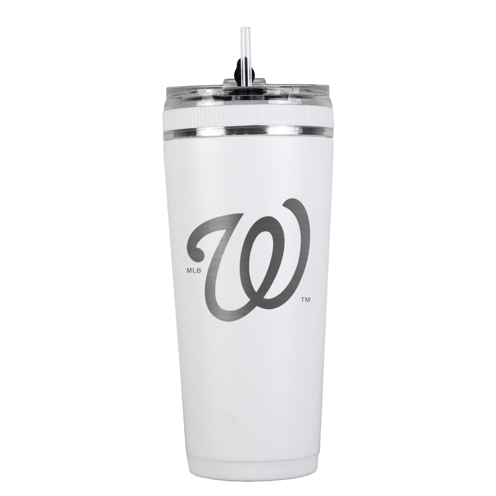 Officially Licensed Washington Nationals 26oz Flex Bottle Full Logo - White