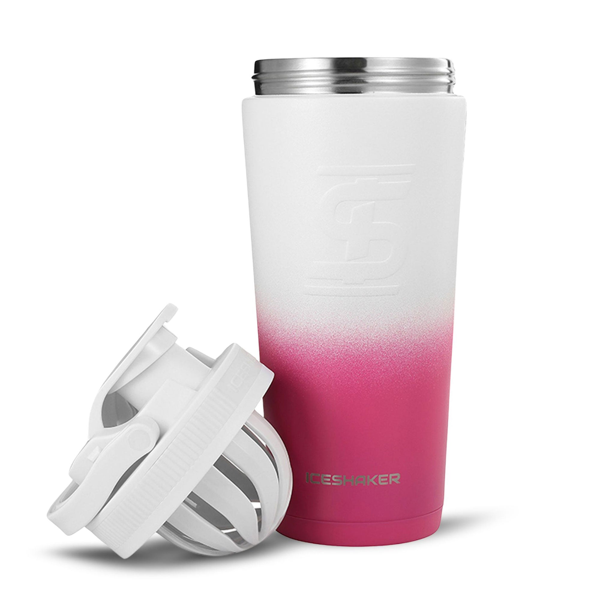 Ice Shaker Ombre Series 26oz Shaker Bottle - Magenta White Ombre