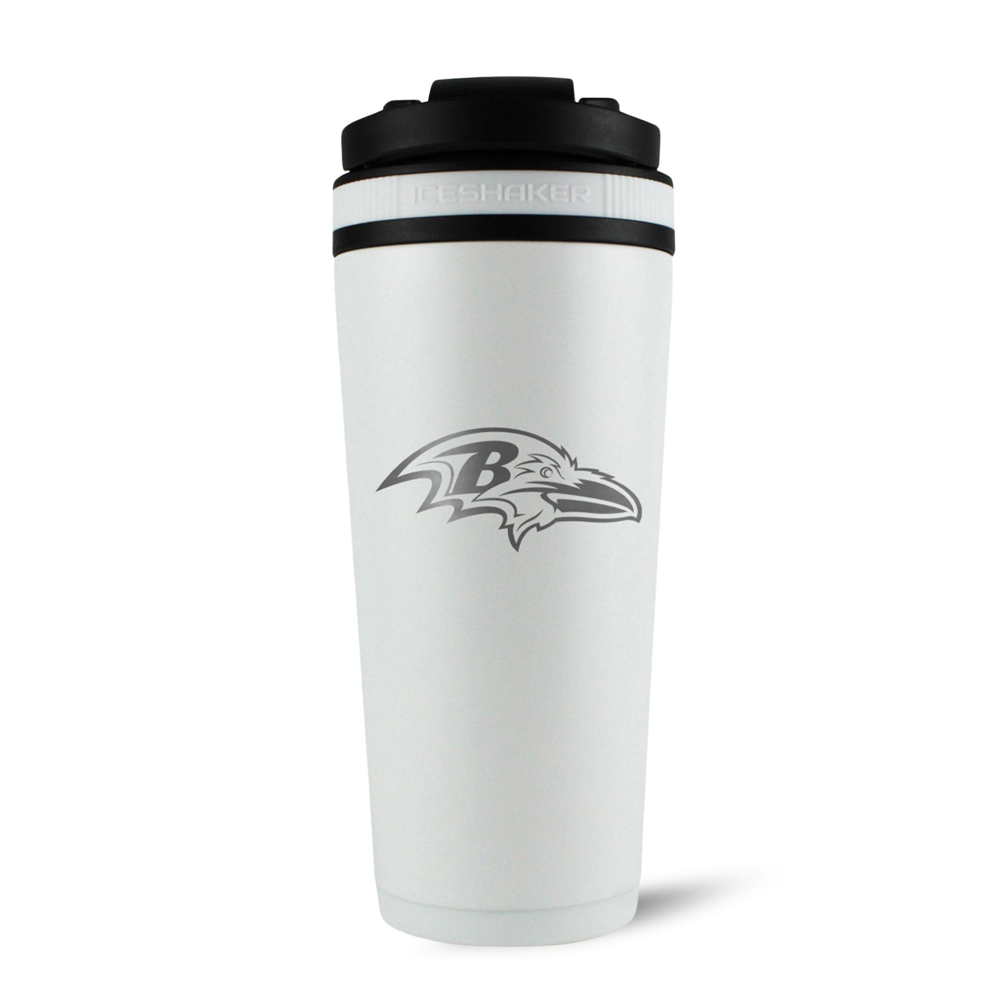 Officially Licensed Baltimore Ravens 26oz Ice Shaker - White