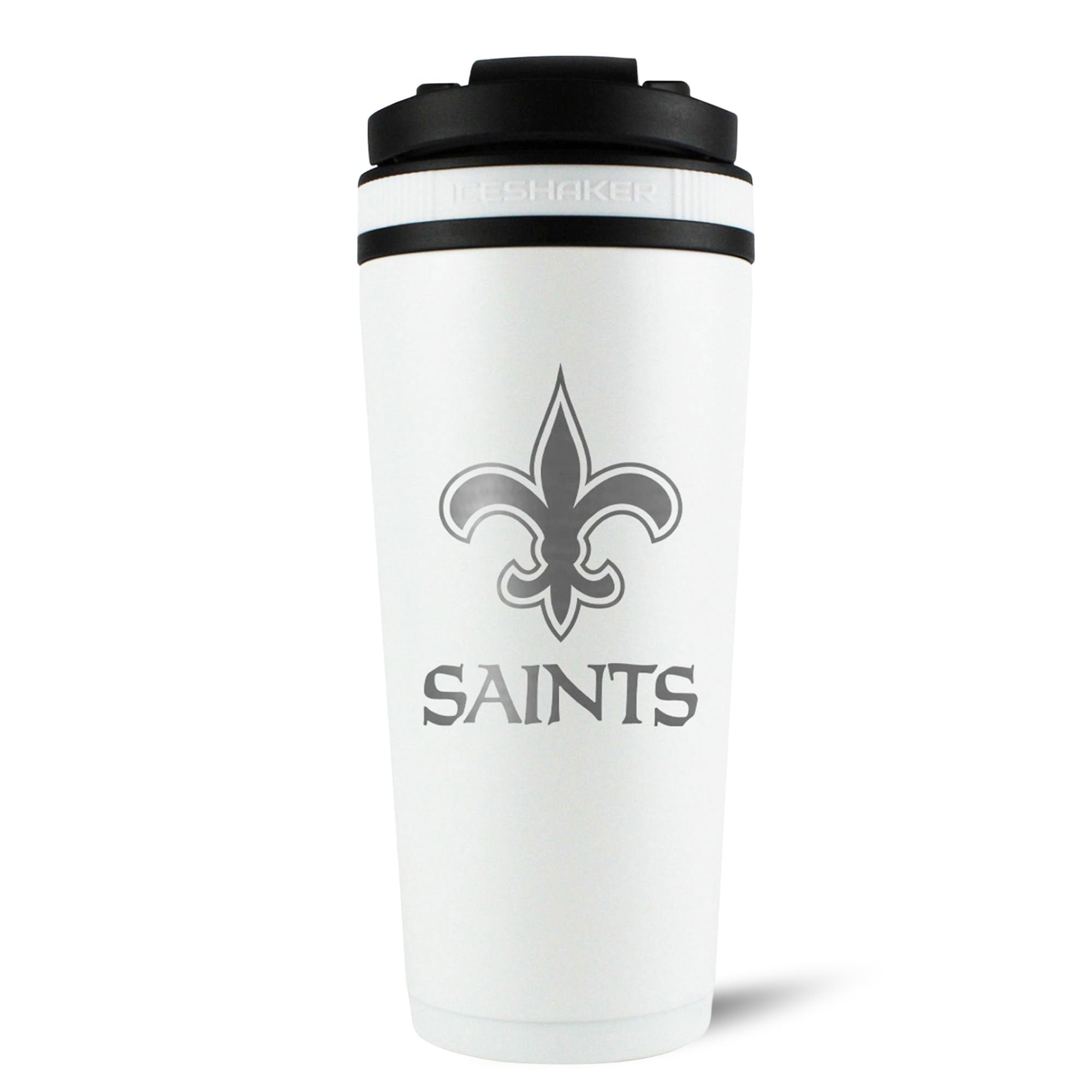 Officially Licensed New Orleans Saints 26oz Ice Shaker - White