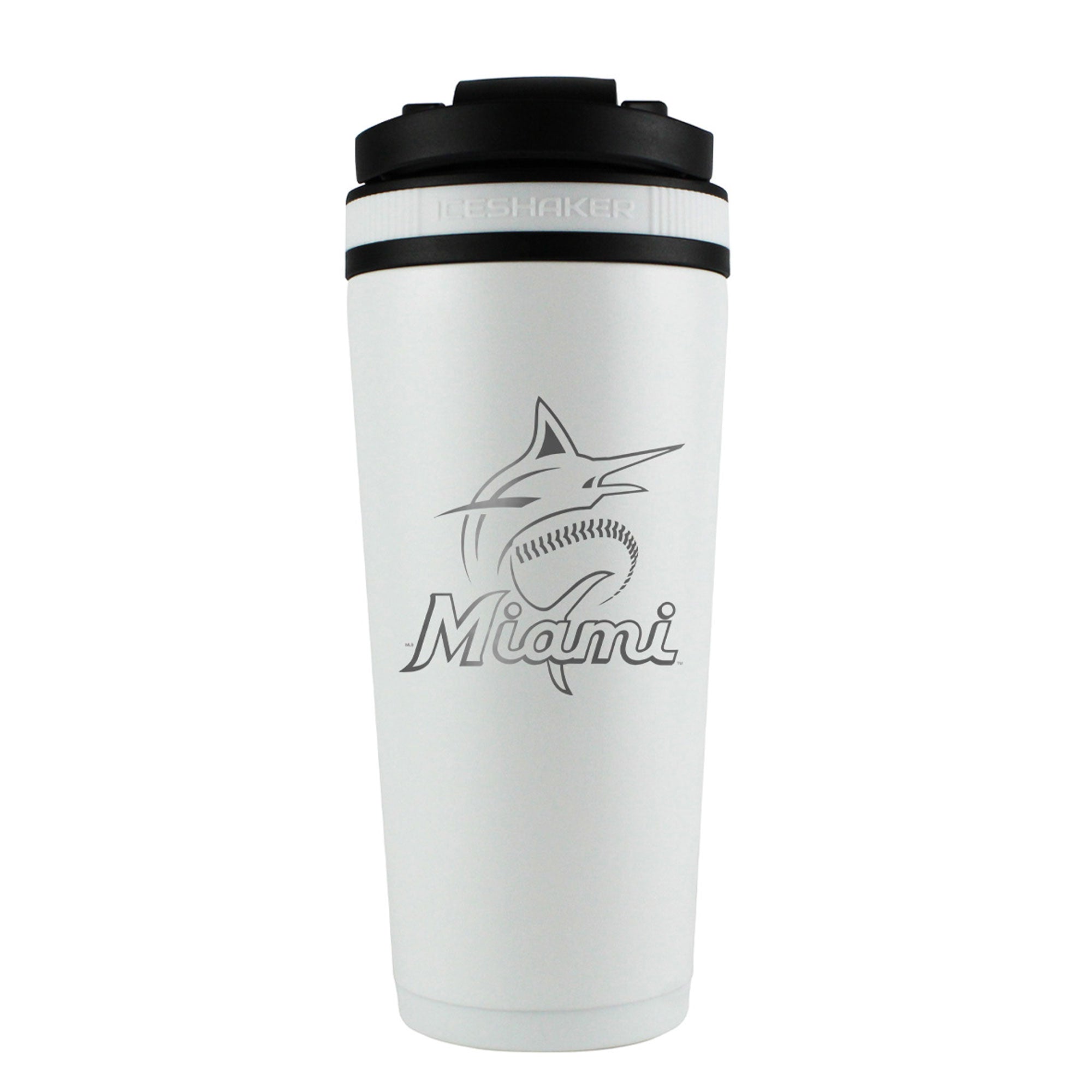Officially Licensed Miami Marlins 26oz Ice Shaker - White