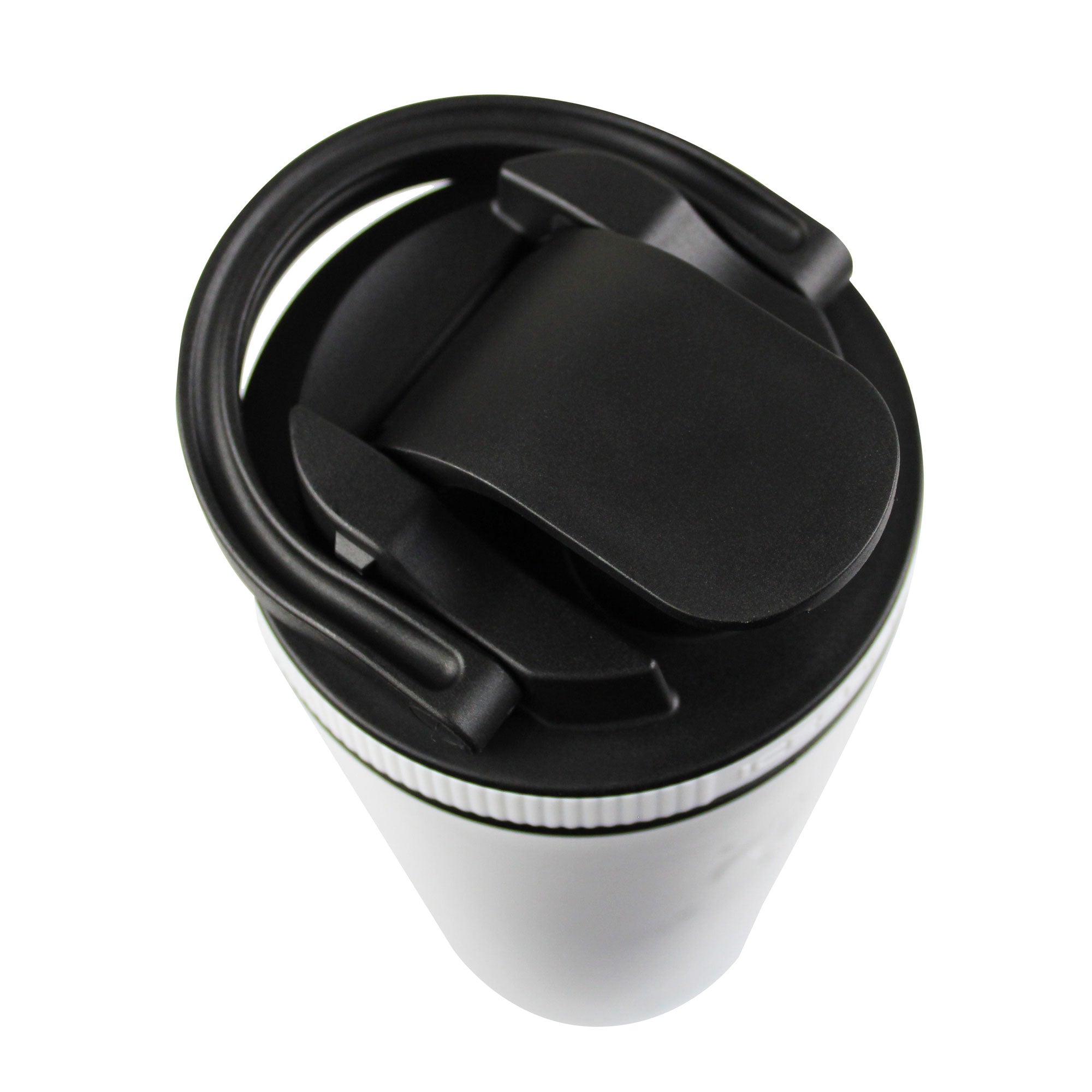 26oz Shaker Lid - Black Lid with White Band