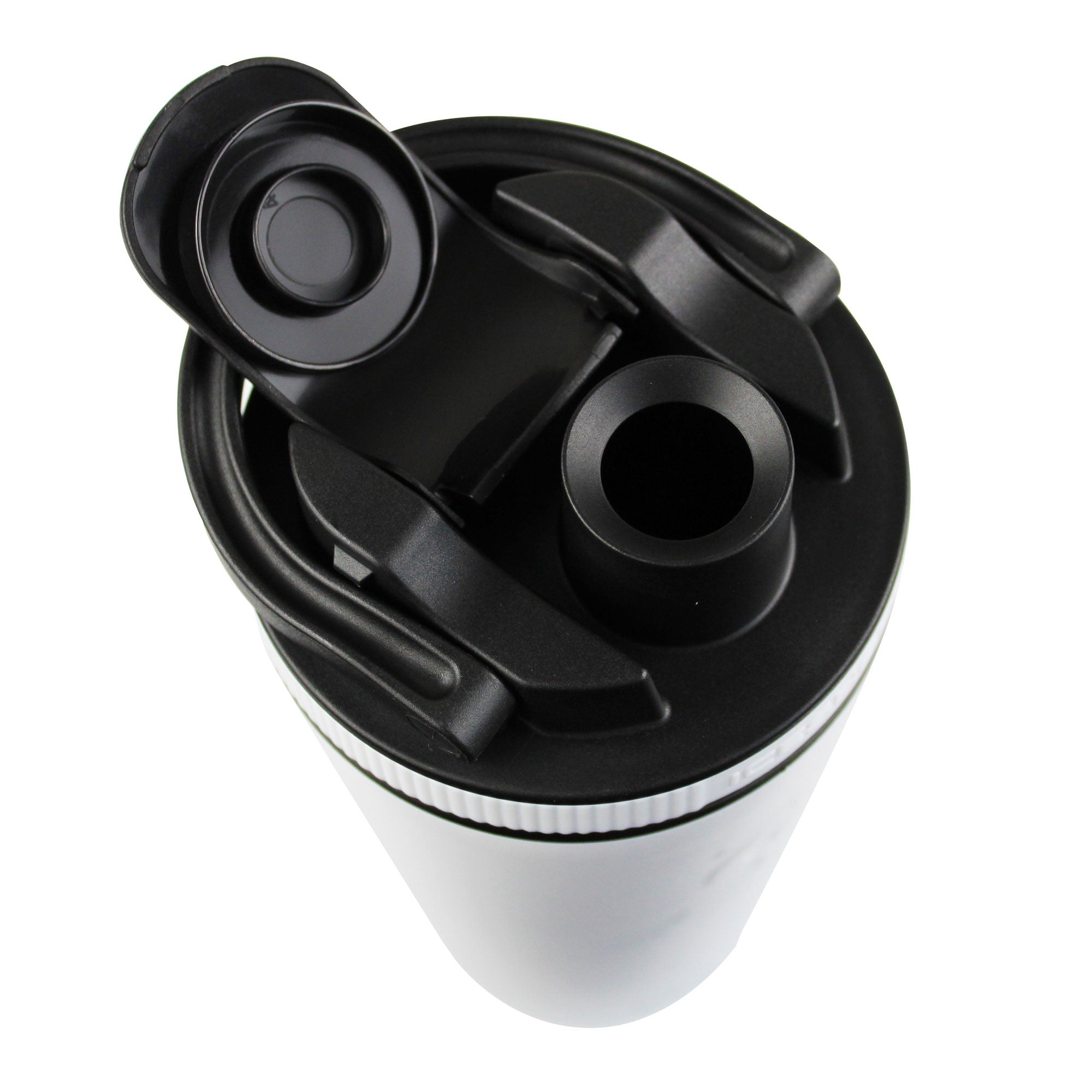 26oz Shaker Lid - Black Lid with White Band