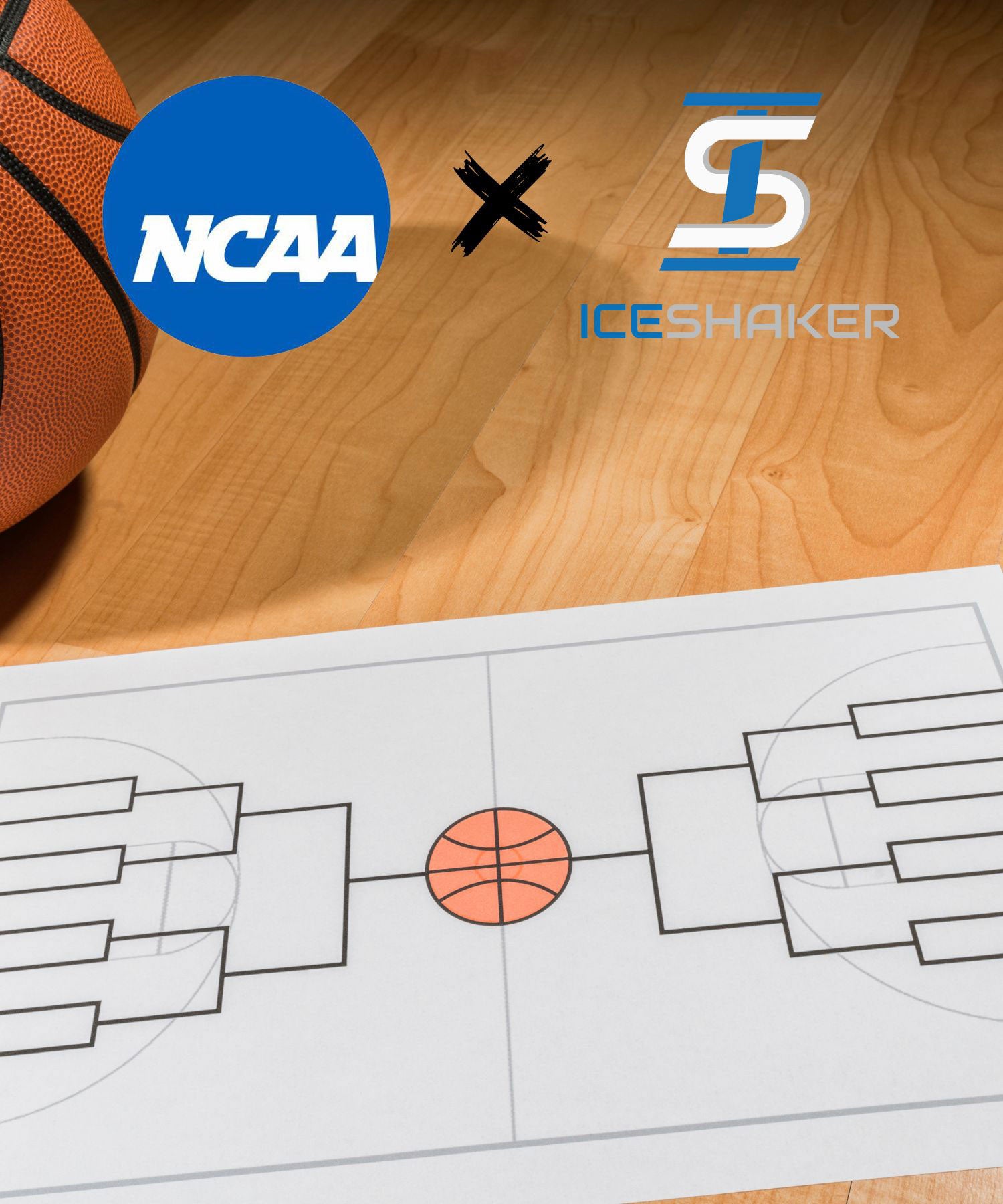 A website banner containing the official NCAA logo next to the Official Ice Shaker logo.