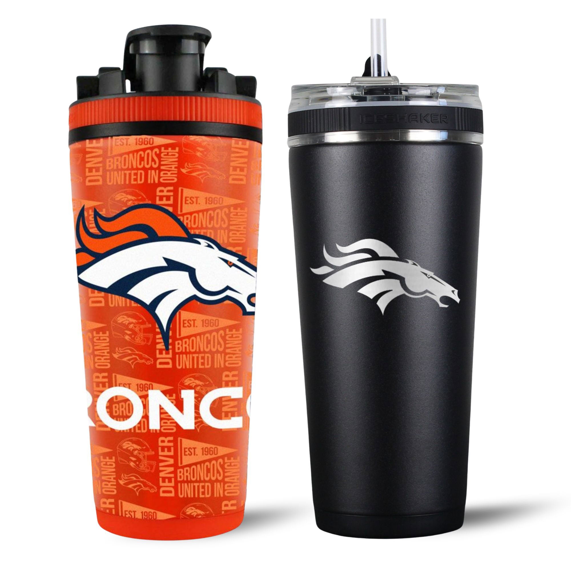 Denver Broncos 4D Shaker & Flex Bottle Bundle