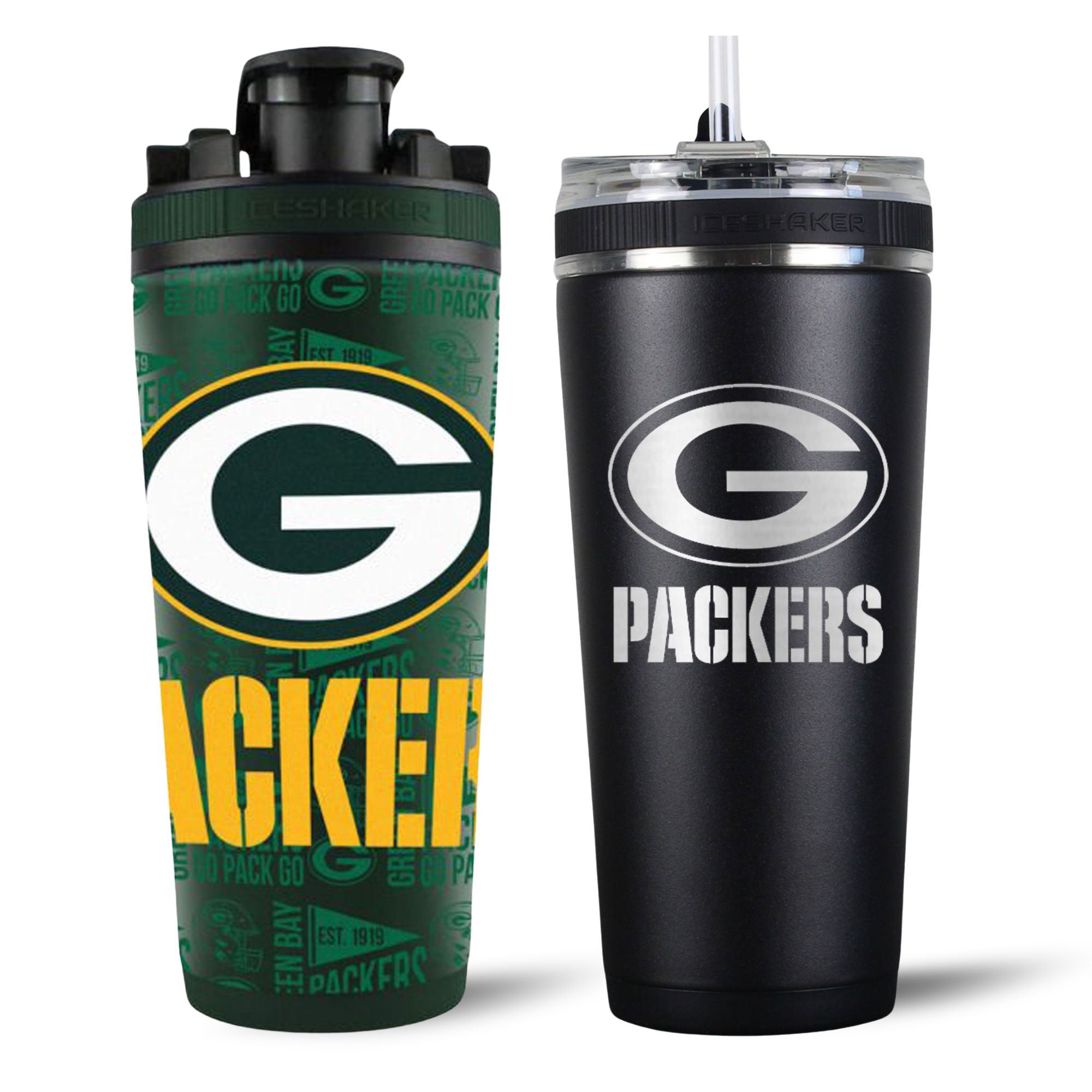 Green Bay Packers 4D Shaker & Flex Bottle Bundle