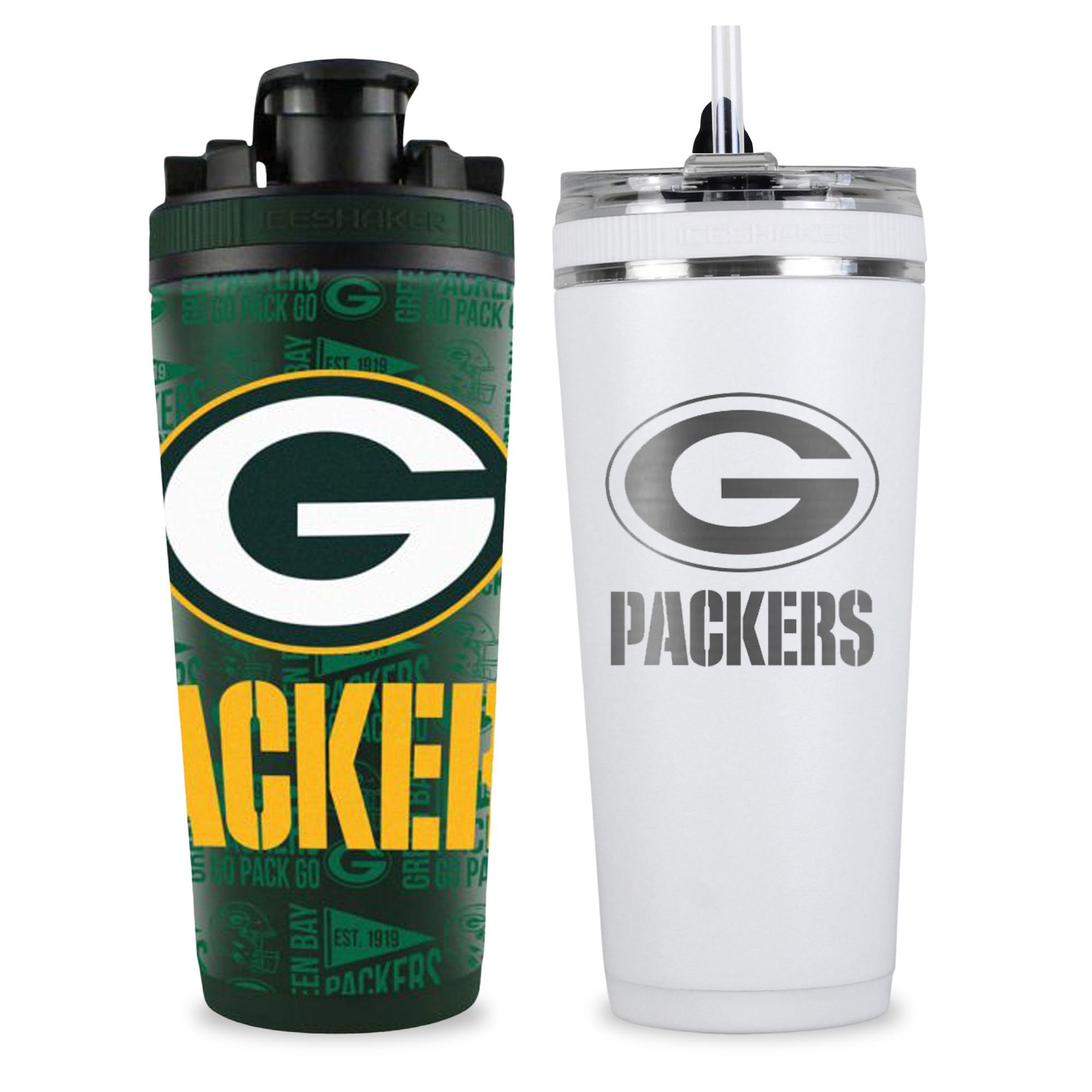 Green Bay Packers 4D Shaker & Flex Bottle Bundle