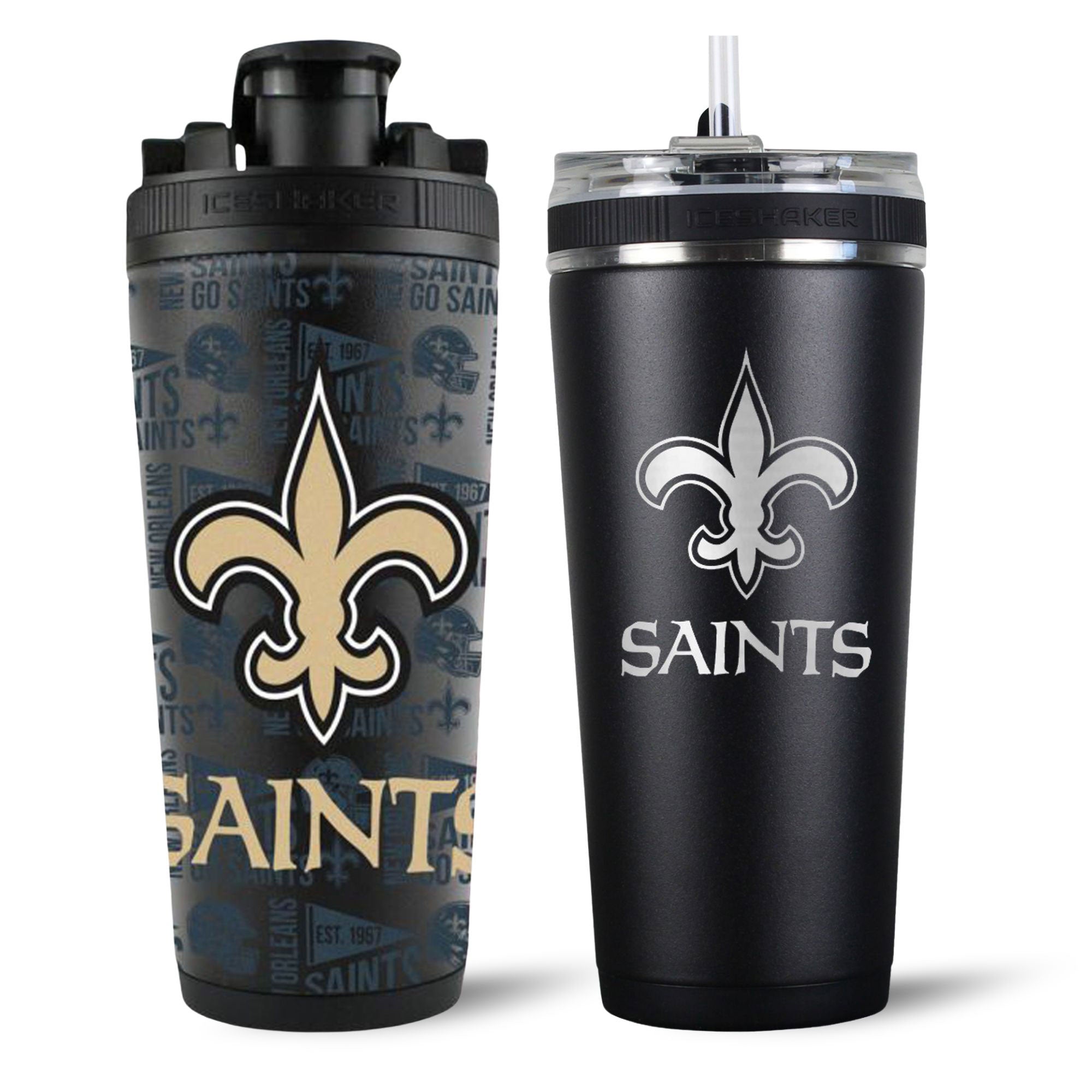 New Orleans Saints 4D Shaker & Flex Bottle Bundle