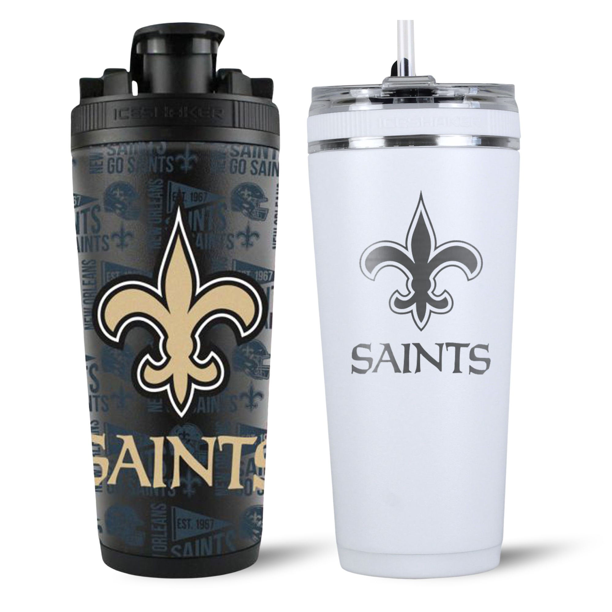 New Orleans Saints 4D Shaker & Flex Bottle Bundle