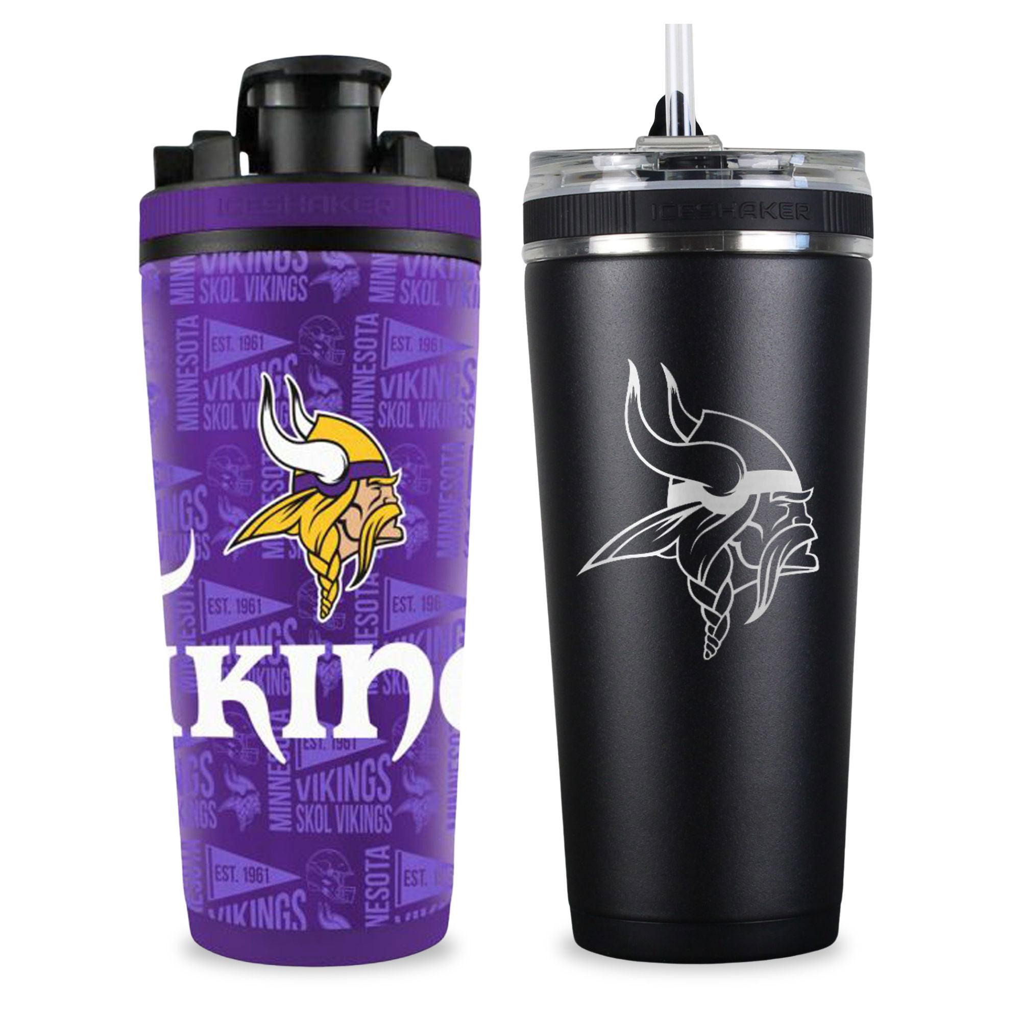 Minnesota Vikings 4D Shaker & Flex Bottle Bundle