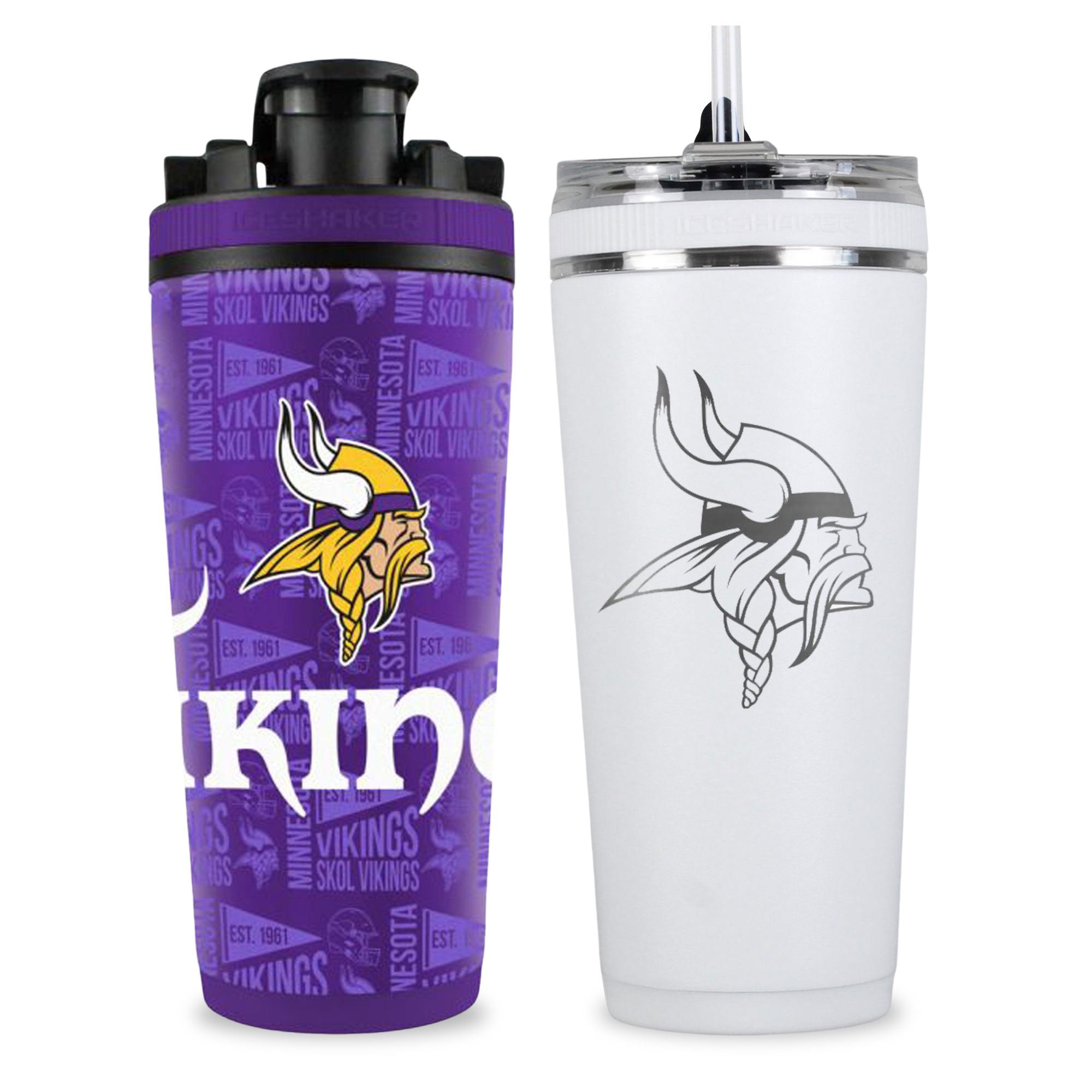 Minnesota Vikings 4D Shaker & Flex Bottle Bundle