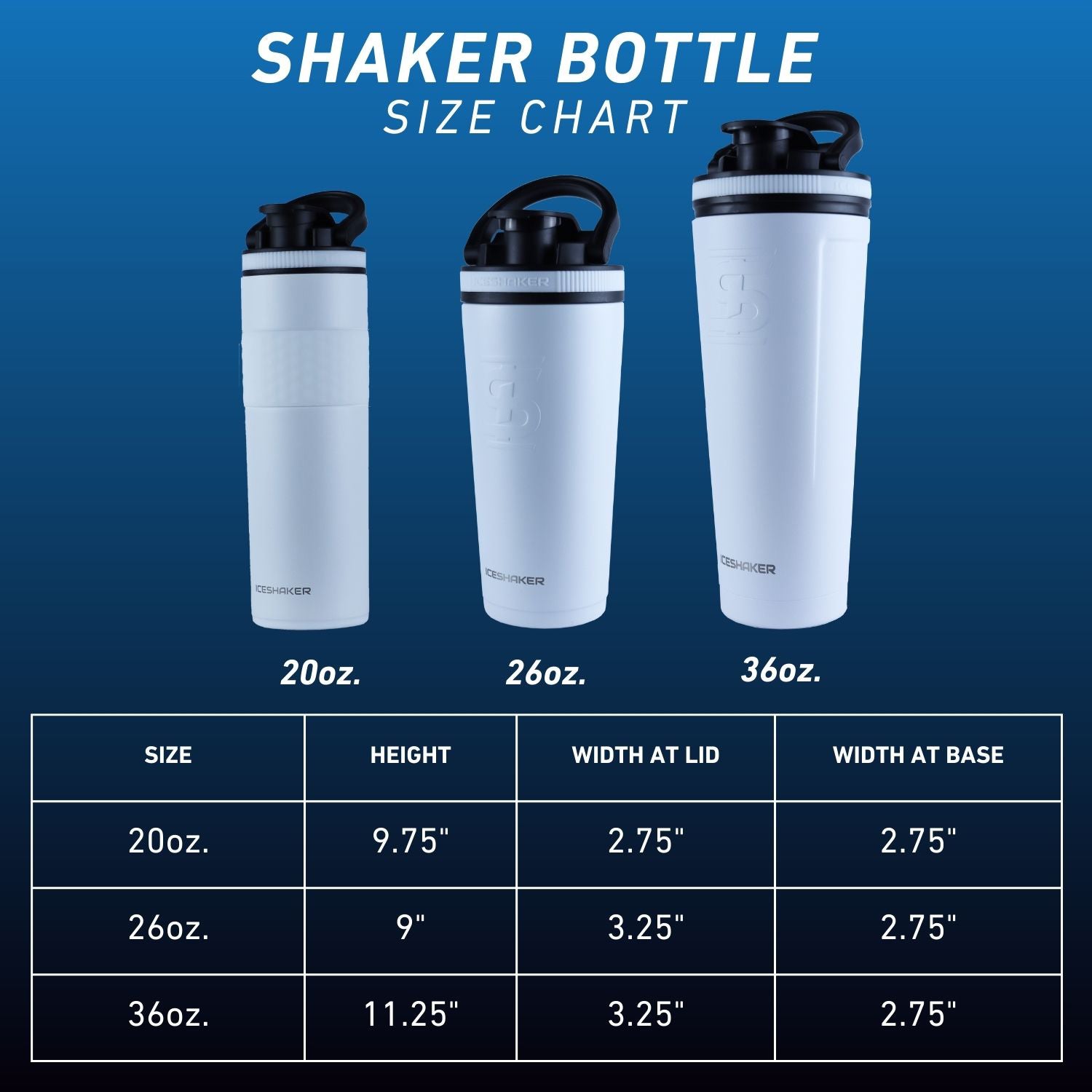 NEW, 36oz Ice Shaker Bottle