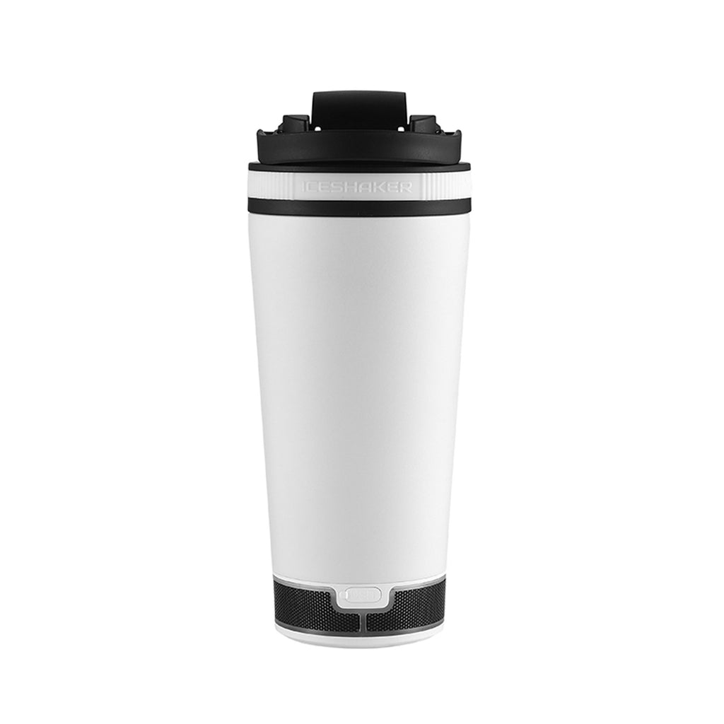 Ice Shaker X Bumpboxx Speaker Bottle: White | Ice Shaker