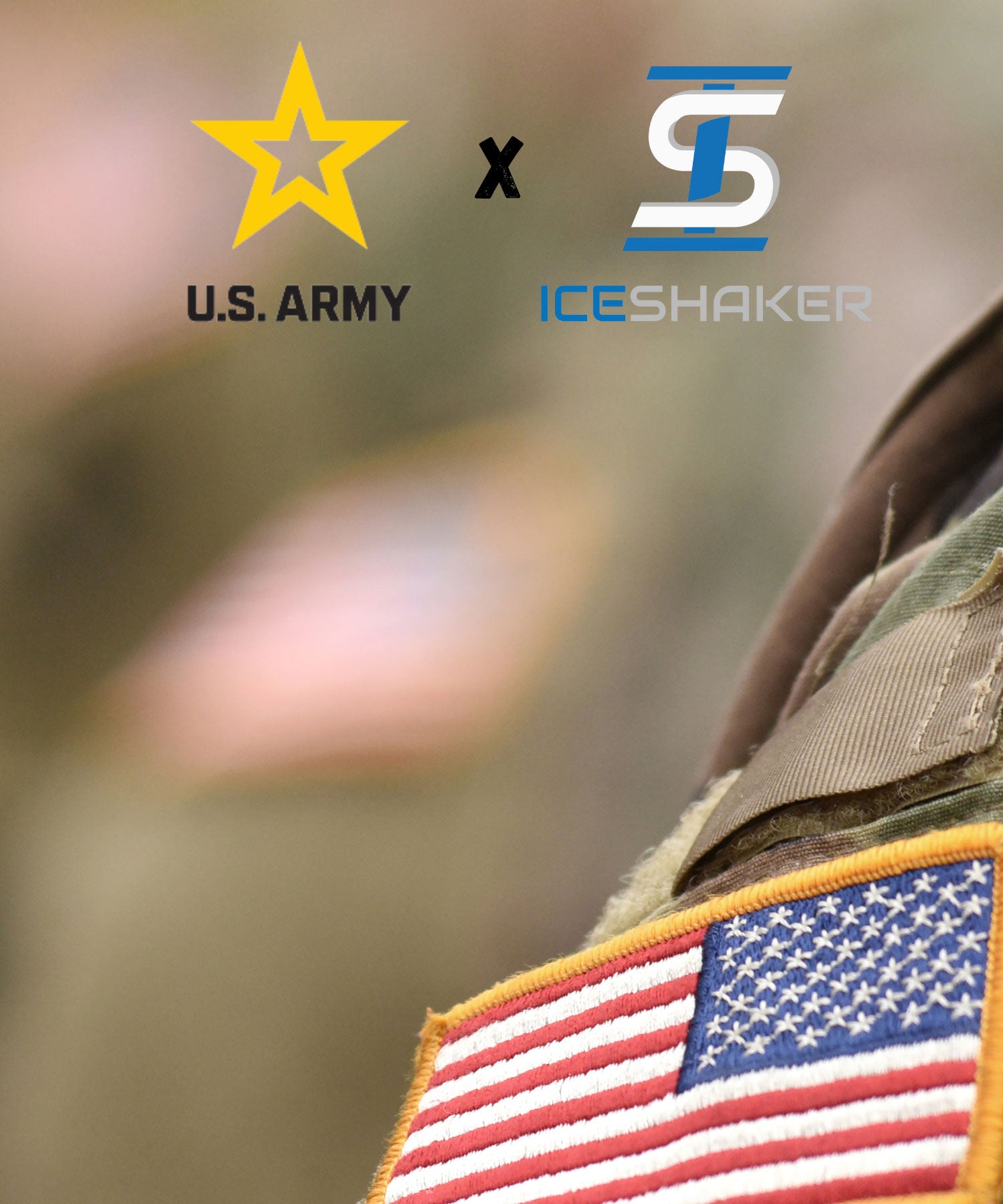 A website banner containing the official US Army logo next to the Official Ice shaker Logo